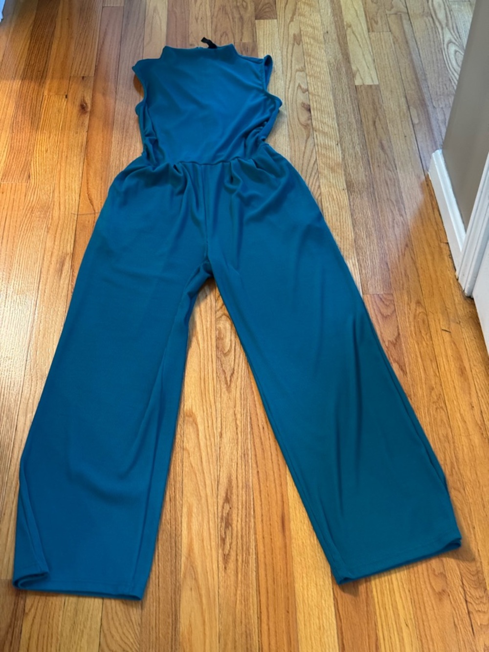 Sleeveless Wide-Leg Jumpsuit in Deep Teal